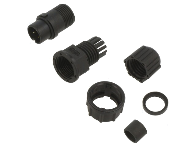 Connector: rond; stekker; maat B; mannelijk; PIN: 3; 5A; IP67; recht Connector: rond; stekker; maat B; mannelijk; PIN: 3; 5A; IP67; recht